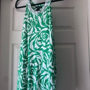 INC International Concepts for Macy’s- Green & white embellished Dress (Large)